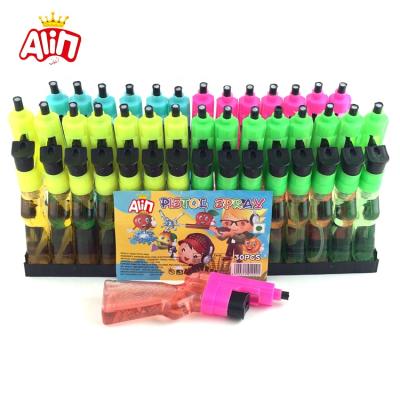 China Halal Products Halal Plastic Gun Form Sour And Sweet Liquid Spray Candy for sale