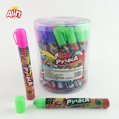 China Health Pen Shape With Super Sour Apple Strawberry Grape Flavor Spray Candy for sale