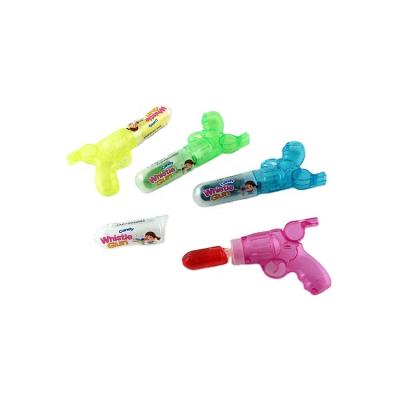 China Cartoon toys fruity whistle gun cheap four-color hard candy toy for sale