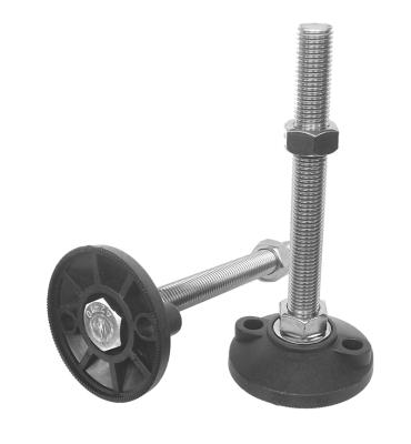 China Bolt Heavy Duty Adjustable Height Leveling Foot With M14 M16 M20 Bolt Pad Base Diameter 100mm Stainless Machine Furniture Nylon Feet for sale