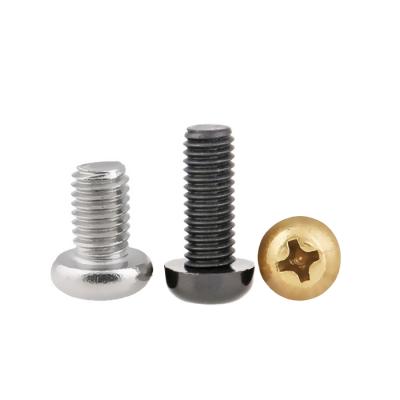 China Pan Custom M1 to M10 2# to 3/8 Inch Thread Phillips Cross Pan Knob Head Screw Carbon Steel Nickel Stainless Nickel Galvanized Black for sale