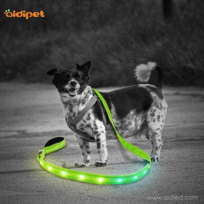 China New Arrival RGB Lights Up Leash Illuminating Led Nylon Dog Pet Leash Glow In Dark Glamorous RGB Led Dog Lead for sale