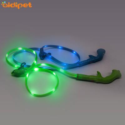 China USB Rechargeable Led Lead Dog Lead Dog Collar And Lights Nylon PVC Dog Leash Strong Pulling Leash Led Light for sale