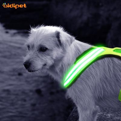 China Custom Fluorescent Led Lights Dog Harness Vest Pet Harness For Dog Night Safety Led Dog Harness Manufacturer for sale