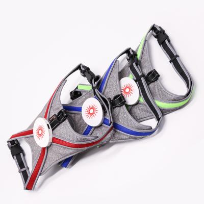 China Reflective RGB Light Up Dog Harness For Multicolor Pet Harness Vest Safety Pet USB Rechargeable Harness for sale