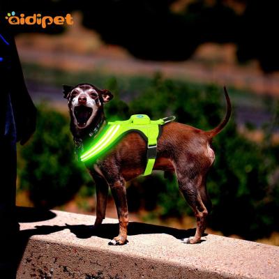 China Lights Wholesale Led Dog Leash Pet Collar Flashing Light Up Dog Harness Invest Outdoor Custom Harness For Dogs for sale