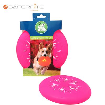 China Viable Interactive Led Flying Disc Toy Flashing Light Up Dog Flying Disc Toy For Pet Playing Waterproof No Toxic Frisbeed for sale