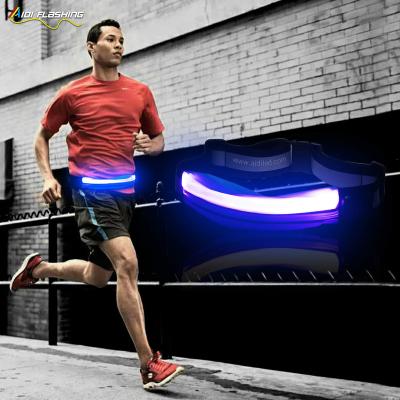 China With USB Water Resistant Fanny Pack With Led For Night Running Safety Custom Logo Led Running Belt Fanny Pack for sale