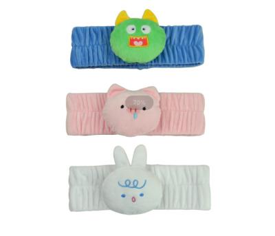 China 2021 New Arrival Circles Cartoon Style Cotton Dark Cute Soft Embroidery Customized Headband Daily Make Up Headband Beauty Care Accessories for sale