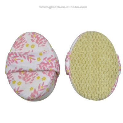 China EXFOLIATE 2020 New Arrival Natural Flower Pattern Hemp Chenille Bath Exfoliating Bubble Sponge Pad Bath Home Accessories for sale