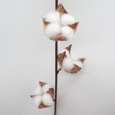 China Real Touch Cotton Plastic Wholesale Artificial Gossypium Flower For Decorative Table for sale