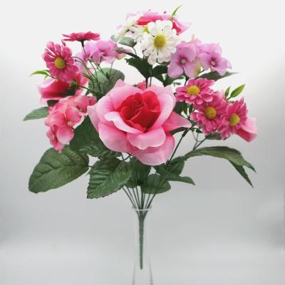 China Beautiful New Colorful 2021 Hot Sale Rose Hydrangea Twelve Heads Home Decoration Wedding for sale