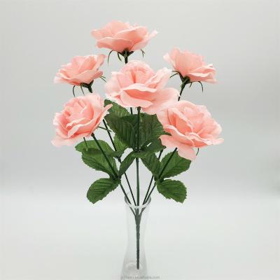 China Factory Sale Plastic Rose Artificial Flower Home Decoration Wedding Flower for sale