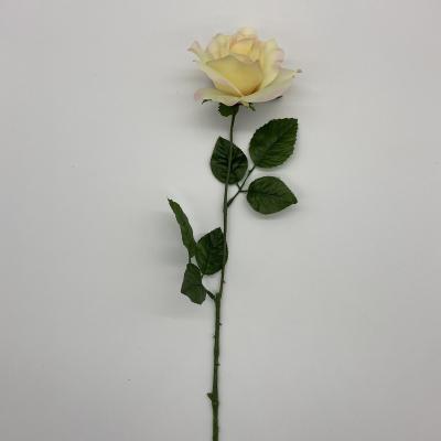 China Plastic Wholesale Home Decoration High Quality Artificial Flower Single Rose Fake Flower For Wedding for sale