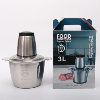 China 3L Household Stainless Steel Electric Multifunctional Food Processor Chopper Meat Grinder Household Vegetable Cutter for sale