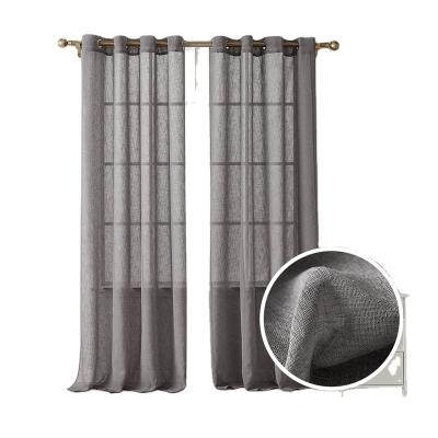 China Blackout Wholesale Price Summer Window Screening Living Room Plain Home Decor Linen Curtain for sale