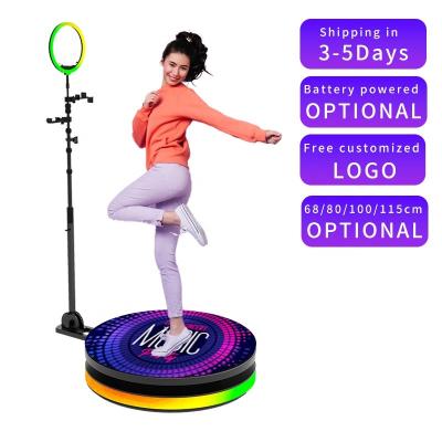 China 360 Photo Booth Machine Slow Motion Rotating Portable Spin Camera Selfie Platform with Rotating Stand 39.4