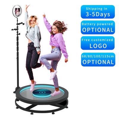 China Manual party selfie spinning digital glass 360 photo booth 360 photo booth with rotating stand for sale