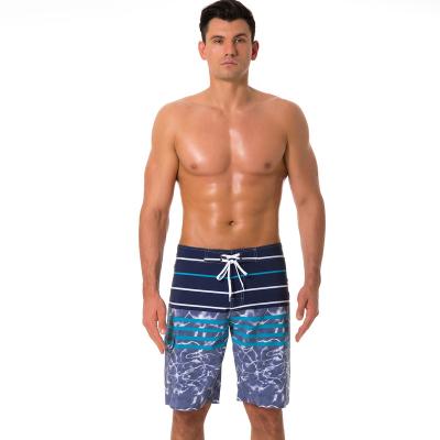 China Designer Swimsuits Mens Water Proof Fabric QUICK DRY Swimming Trunk Striped Print Beach Shorts for sale