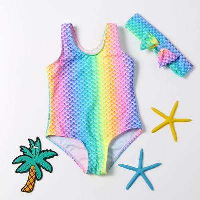 China Hot Selling Kids Swimwear Girls Mermaid Print Toddler Swimsuit Baby Breathable One-Piece Swimsuit for sale