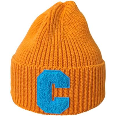 China Manufacturer wholesale fashion new women's large C-letter hearing protection winter warm knitted hat simple woolen women for sale