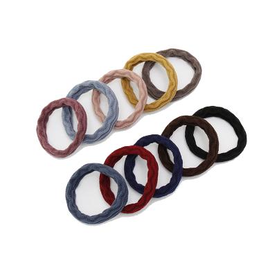 China Wholesale 2021 Fashion Wave 20 Fashion Circle Hair Band High Elastic Rope Girl Hair Candy Color Korean Women Hair Band for sale