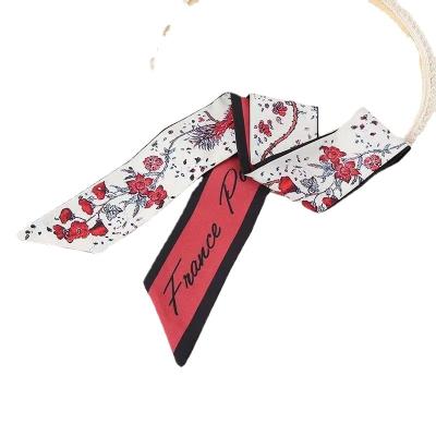 China Fashion INS Fashion Accessories Silk Ribbon Satin Hair Band Scarf Hair Bows Scrunchies Print For Women Hair Band for sale