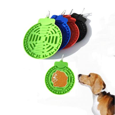 China Sustainable Silicone Slow Drinking Dog Lick Pad With Suction In The Wall Safe Mat Bowl Material For Dog Bathing Training Grooming for sale