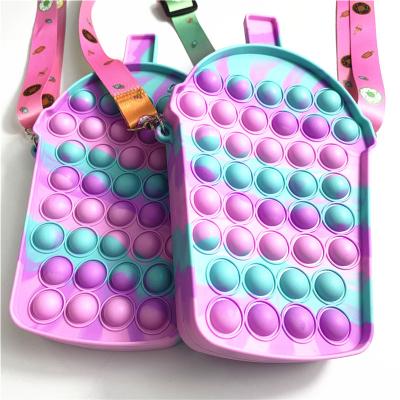 China Can Be Used As Fashion Bag And Decompression Toy Push Cup Cupcake Stir Toy Bag Wallet Pop Bubble Cross - Body Mini Purse School Supplies Cheap With Zipper For Kids for sale