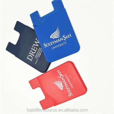 China Back Adhesive Adhesive Tri Case Covers Credit Card Holder Wallet Smart Silicone Phone Pocket for sale