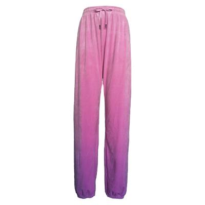 China Breathable 230gsm 95% poly 5% ea ladies velvet lounge sleepwear wholesale custom casual women loose pants for sale