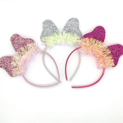 China Fashion Headband Sparkle Sequins Mickey Ear Hair Hoop Hair Band Bands Halloween Hair Accessory for sale