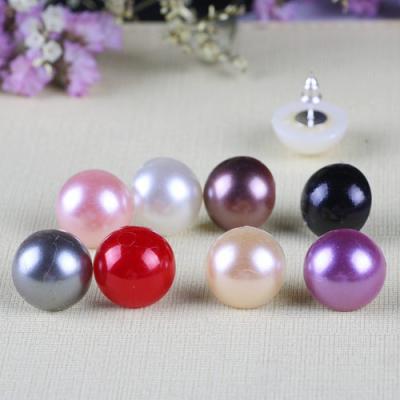 China New High Quality Pearl Simple Cute Women's Multicolor Luster Big Pearl Small Stud Earrings Wholesale Custom Earrings for sale