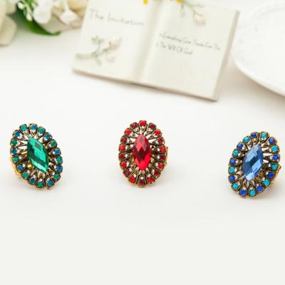 China High quality high quality top selling personality luxury ladies fashion multi-color Diamond Ring alloy for sale