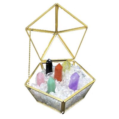 China Raw Energy Gemstone Seven Star Row Crystal Point Wand Gift Glass Europe Box Seven Natural Colors Set For Healing for sale