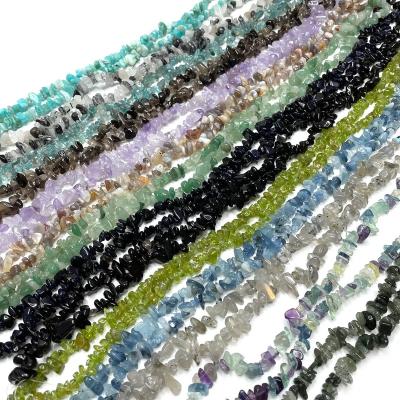 China Europe Wholesale Irregular Shaped Drilled Gravel 5-8mm Crystal Quartz Tumbled Chip Stone Loose Beads Strand For Jewelry Making for sale