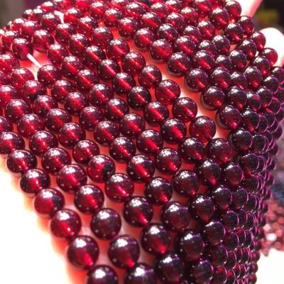 China Natural Garnet Earrings Jewelry DIY Loose Beads Necklace Stone Bracelet Making Round Beads Strand for sale