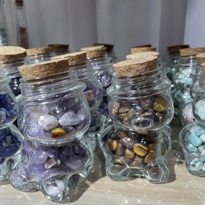 China Europe Wholesale Crystal Amethyst Bear Chips Animal Fengshui Healing Cheap Gift Crafts Folk Stone for sale