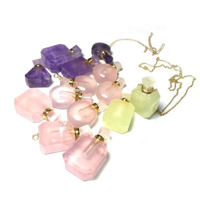 China Wholesale Natural Good Polished Quartz Crystal Perfume Bottle Pendant For Sale for sale