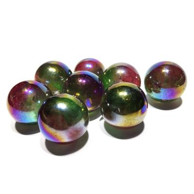 China Europe Wholesale Natural Electroplatted Crystal Aura Quartz Beads Ball Sphere For Home Decoration for sale