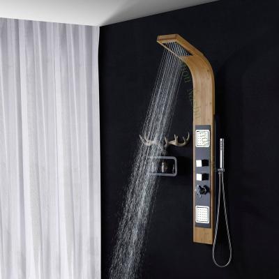 China Modern Hot Selling Luxury Bathroom Set Rain Shower Panel Tower Waterfall Bamboo Shower Control Panel for sale