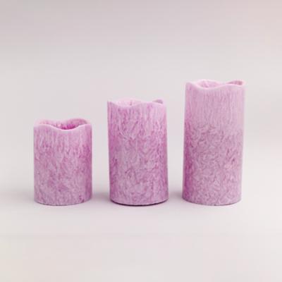 China Good quality DECORATIVE party decor pink led pillar wax candle lights for bedroom for sale