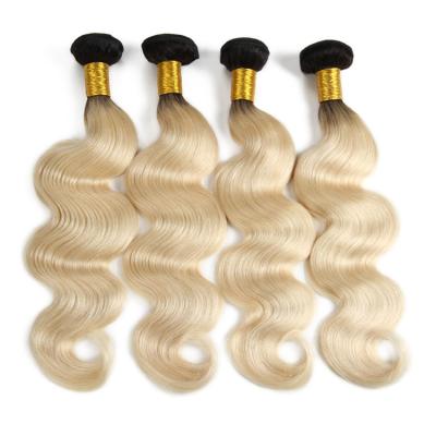 China Virgin Remy Hair Extension Top Selling Ombre 1B 613 Blonde Hair Bundles Wholesale Unprocessed Cuticle Aligned Brazilian Virgin Hair Extensions for sale