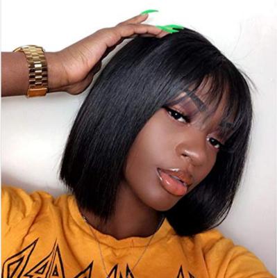 China Wholesale Original Pure Natural Brazilian Lace Front Wig Cheap Human Hair Color Cuticle Aligned Short Lace Front Wigs Straight Hair 4*4 for sale