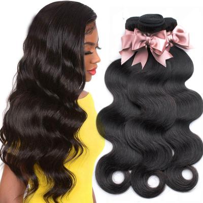 China Professional Brazilian Unprocessed Virgin Human Hair 100% Body Wave Hair Bundles With Closure Natural Black Hair Extension for sale