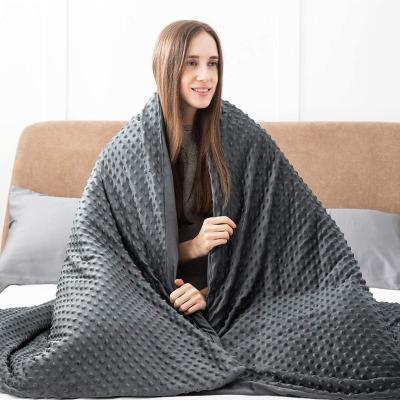 China Anti-static weighted blanket for adults with removable duvet cover (60-80 inches, grey) - 20lbs for adults between 190-240 lbs for sale