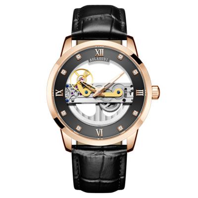 China Skeleton Men's Mechanical Watches Automatic Waterproof Luxury Fashion Men's Wristwatches Water Resistant for sale