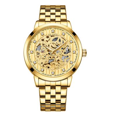 China Automatic Edge Expensive Fancy Fine Jewelry Water Resistant Carving Stainless Steel Mechanical Watch for sale