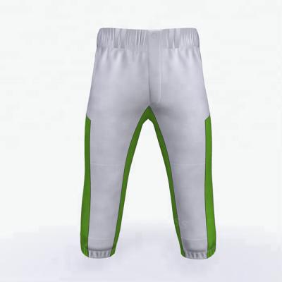 China Antibacterial 100 Polyester Custom White Plain Sublimated Baseball Pants for sale