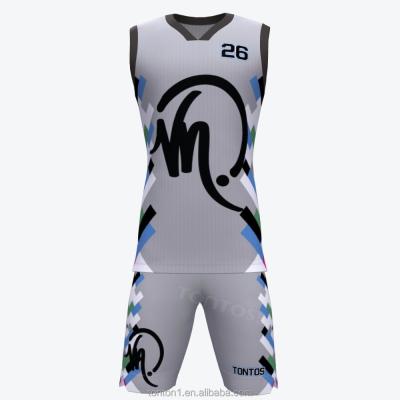 China Latest Basketball Antibacterial Jersey Design Custom Basketball Uniforms China for sale